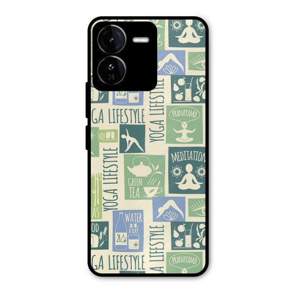 Vintage Yoga Lifestyle Metal Back Case for iQOO Z9