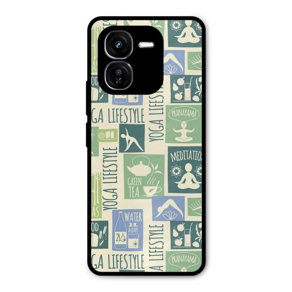 Vintage Yoga Lifestyle Metal Back Case for iQOO Z9x