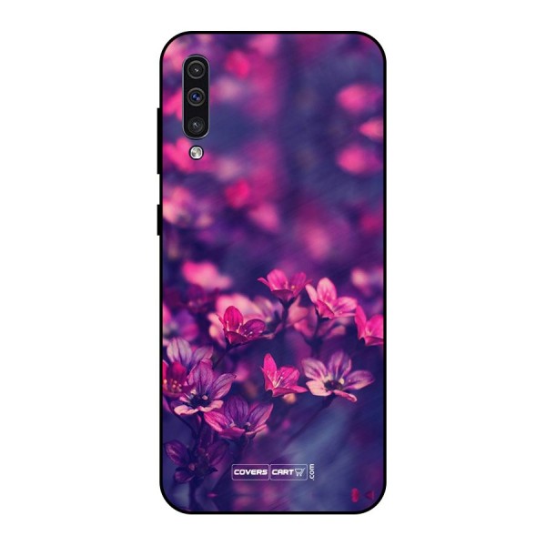 Violet Floral Metal Back Case for Galaxy A50s