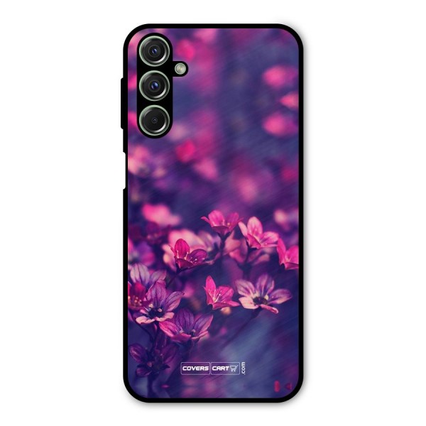 Violet Floral Metal Back Case for Galaxy F34