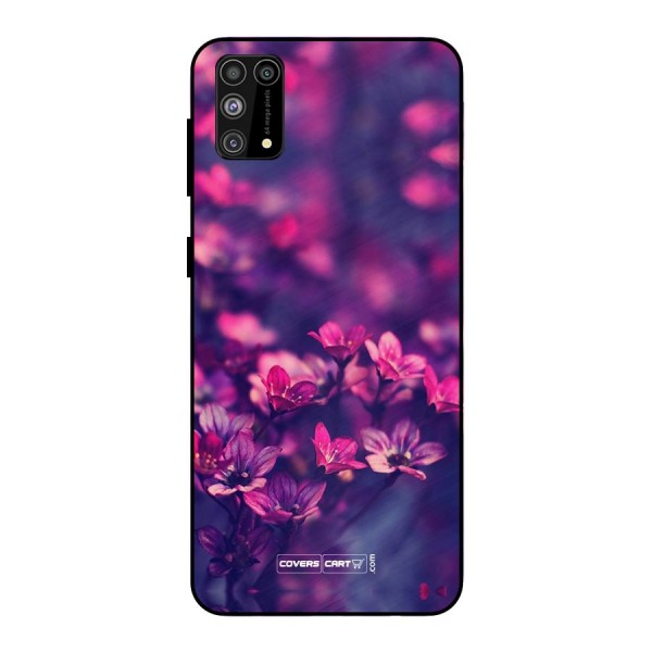 Violet Floral Metal Back Case for Galaxy F41