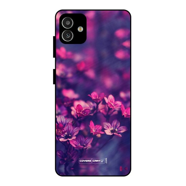 Violet Floral Metal Back Case for Galaxy M13 5G