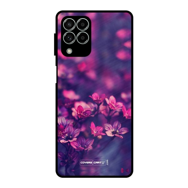 Violet Floral Metal Back Case for Galaxy M33