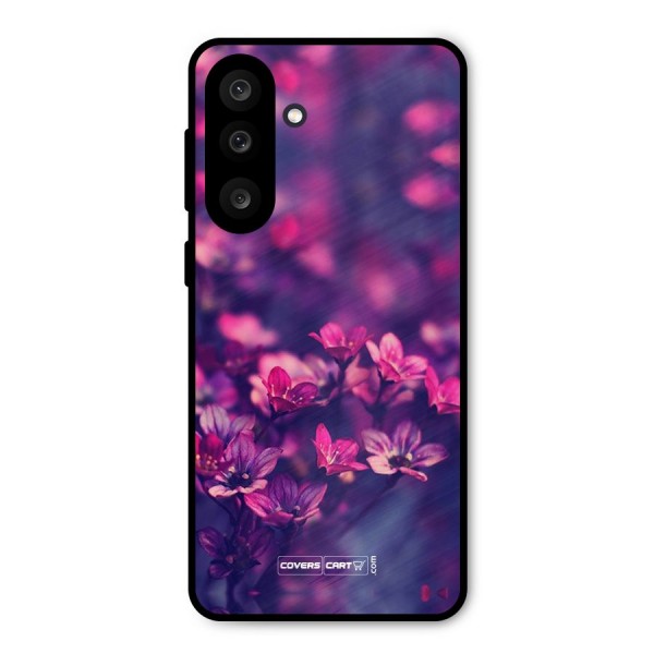 Violet Floral Metal Back Case for Galaxy M56