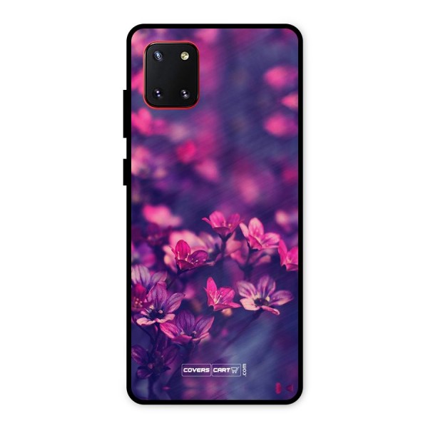 Violet Floral Metal Back Case for Galaxy Note 10 Lite