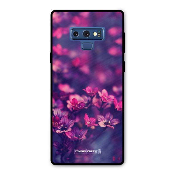 Violet Floral Metal Back Case for Galaxy Note 9