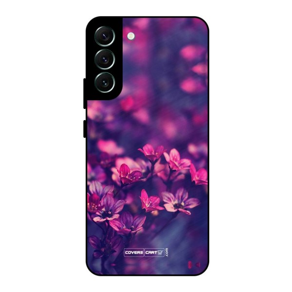 Violet Floral Metal Back Case for Galaxy S22 Plus 5G
