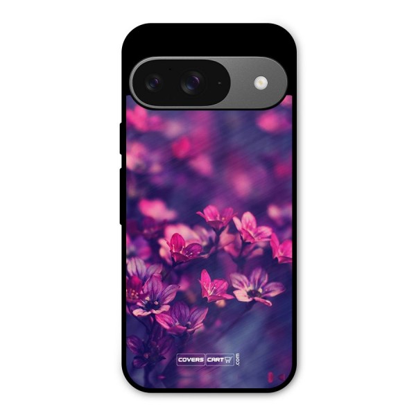Violet Floral Metal Back Case for Google Pixel 9