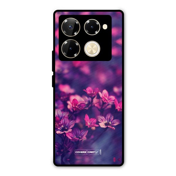 Violet Floral Metal Back Case for Infinix Note 40 Pro Plus