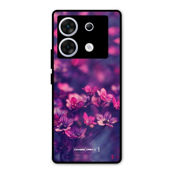 Violet Floral Metal Back Case for Infinix Zero 30 5G