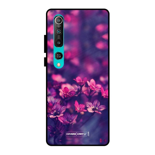 Violet Floral Metal Back Case for Mi 10
