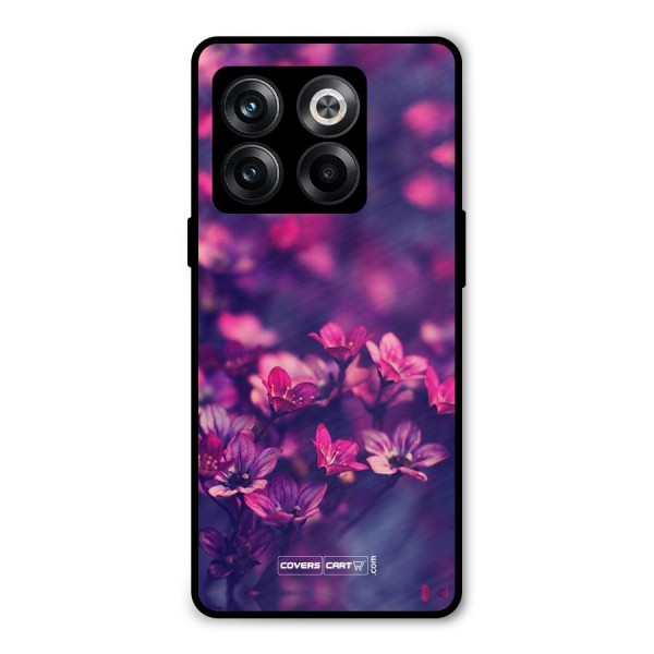 Violet Floral Metal Back Case for OnePlus 10T