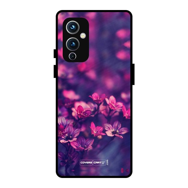 Violet Floral Metal Back Case for OnePlus 9