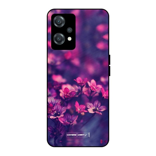 Violet Floral Metal Back Case for OnePlus Nord CE 2 Lite 5G