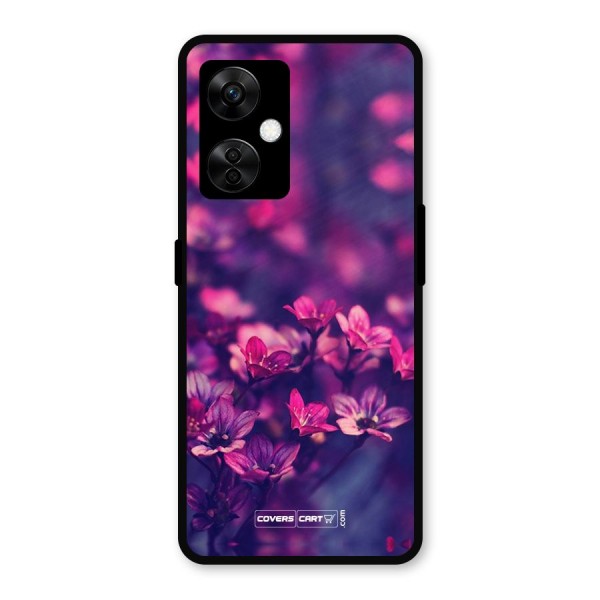 Violet Floral Metal Back Case for OnePlus Nord CE 3 Lite