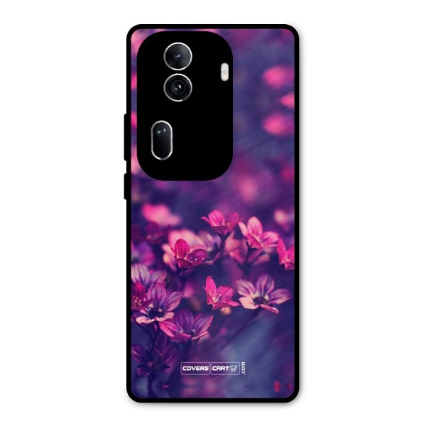 Violet Floral Metal Back Case for Oppo Reno11 Pro 5G