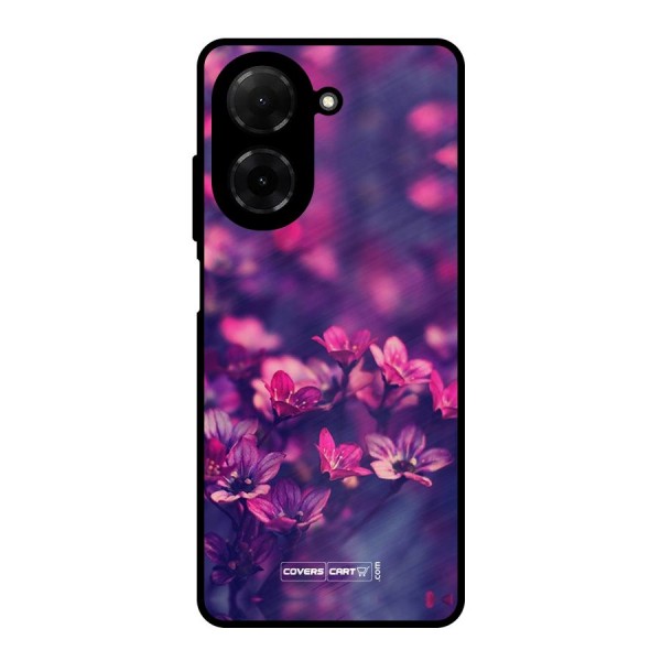 Violet Floral Metal Back Case for Poco C71