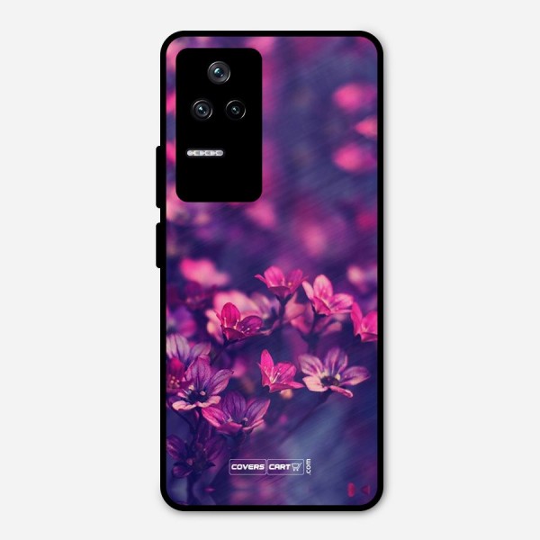 Violet Floral Metal Back Case for Poco F4 5G