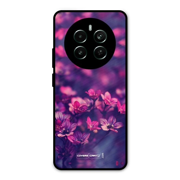 Violet Floral Metal Back Case for Realme 12 Pro Plus