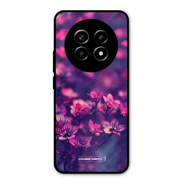 Violet Floral Metal Back Case for Realme 13 Pro