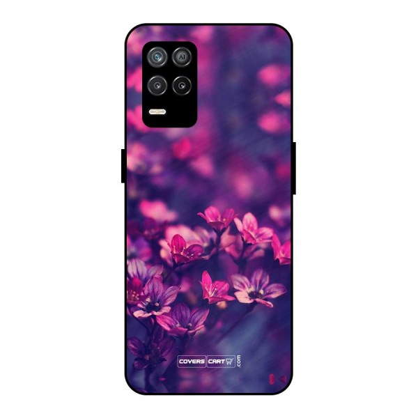 Violet Floral Metal Back Case for Realme 9 5G