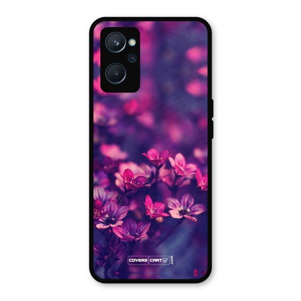 Violet Floral Metal Back Case for Realme 9i