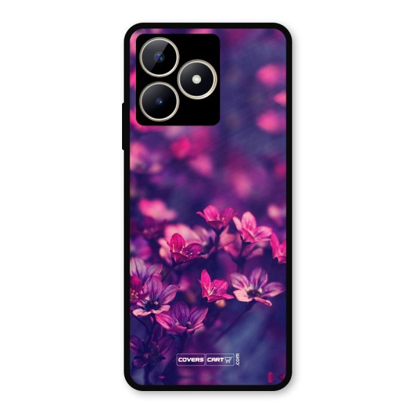 Violet Floral Metal Back Case for Realme C53