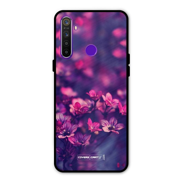 Violet Floral Metal Back Case for Realme Narzo 10
