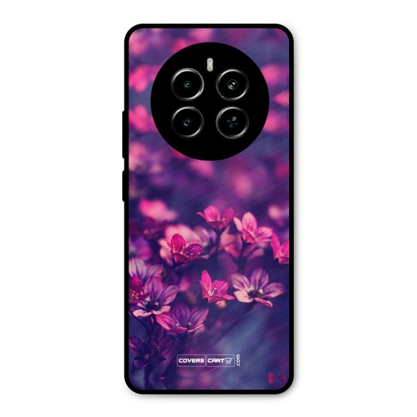 Violet Floral Metal Back Case for Realme P1