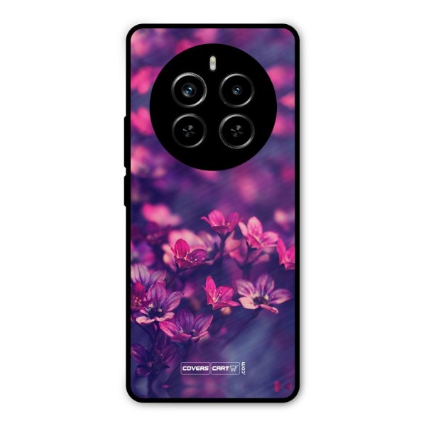 Violet Floral Metal Back Case for Realme P1 Pro