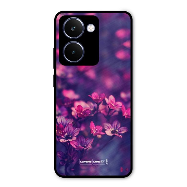 Violet Floral Metal Back Case for Realme P3 Ultra