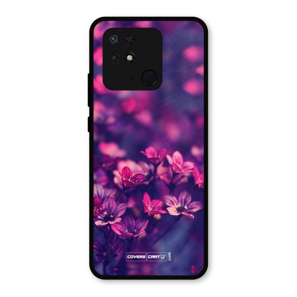 Violet Floral Metal Back Case for Redmi 10 Power