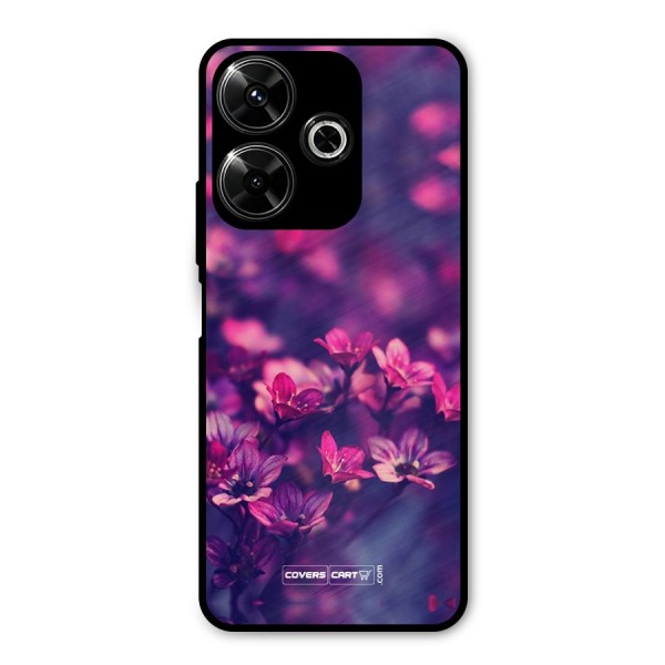 Violet Floral Metal Back Case for Redmi 13 5G