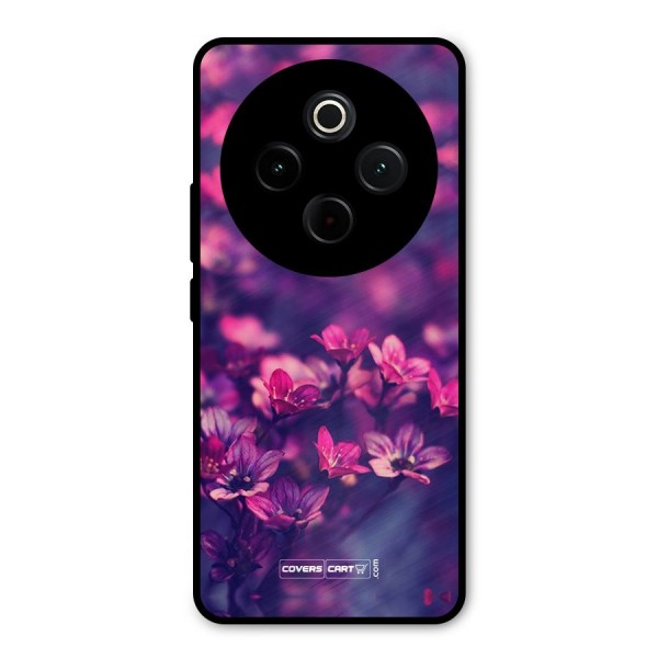 Violet Floral Metal Back Case for Vivo T4