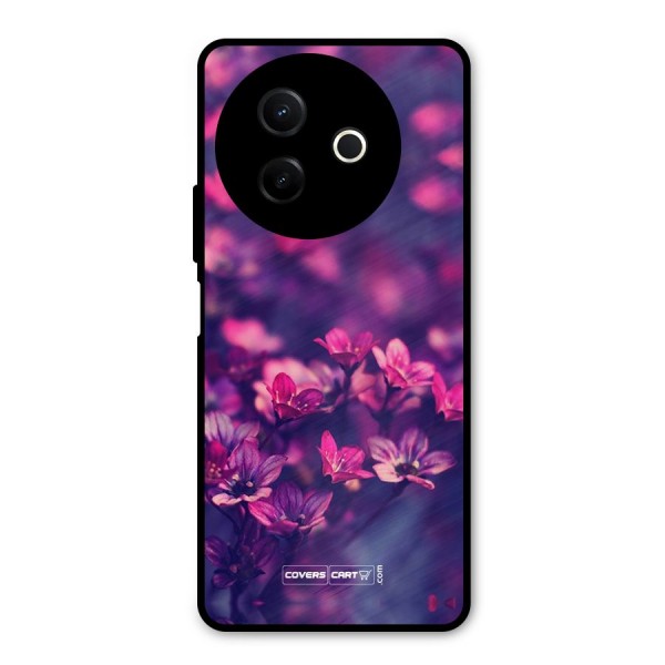 Violet Floral Metal Back Case for Vivo Y39
