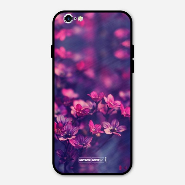 Violet Floral Metal Back Case for iPhone 6 6s