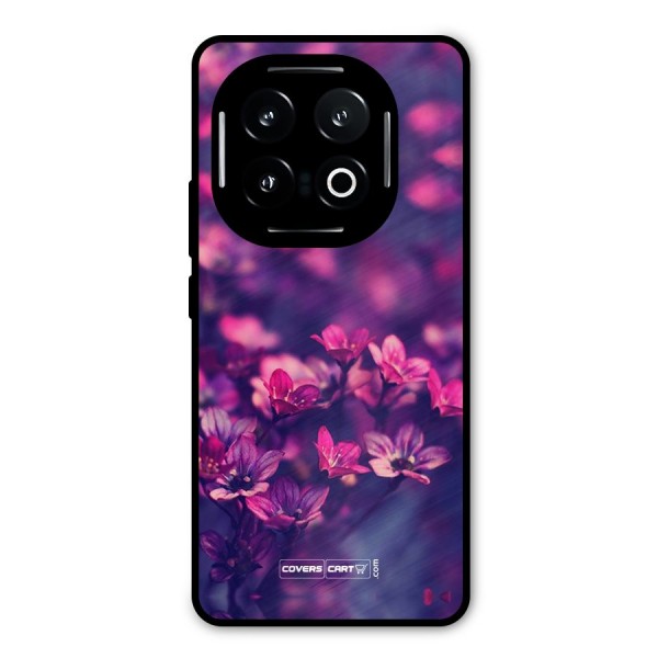 Violet Floral Metal Back Case for iQOO 13