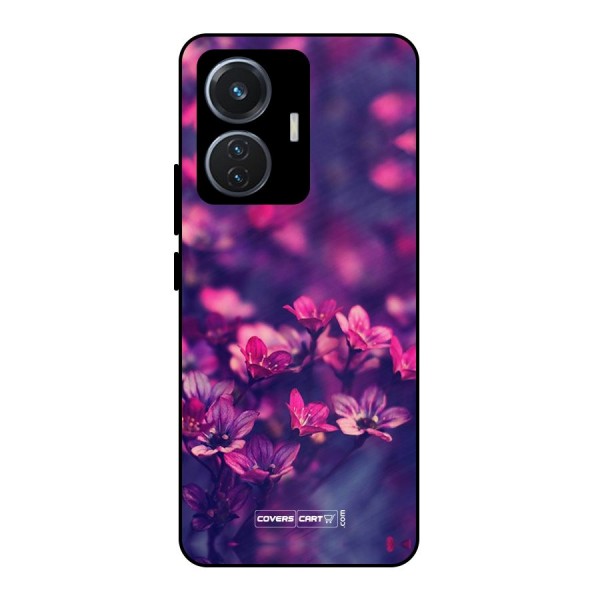 Violet Floral Metal Back Case for iQOO Z6 44W