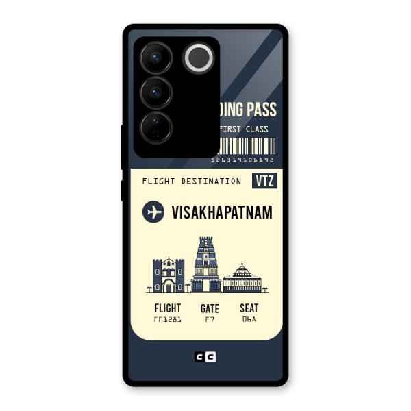 Vishakapatnam Boarding Pass Glass Back Case for Vivo V27