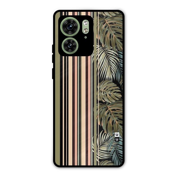Visual Art Leafs Metal Back Case for Motorola Edge 40 5G