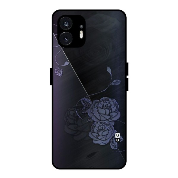 Voilet Floral Design Metal Back Case for Nothing Phone 2