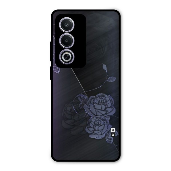 Voilet Floral Design Metal Back Case for Oppo A3 Pro