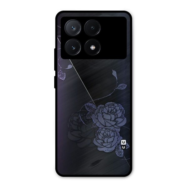 Voilet Floral Design Metal Back Case for Poco X6 Pro