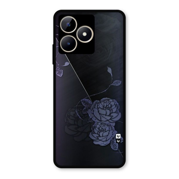 Voilet Floral Design Metal Back Case for Realme C53