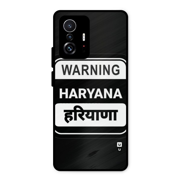 Warning Haryana Metal Back Case for Xiaomi 11T Pro