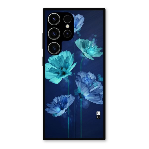 Water Flowers Metal Back Case for Galaxy S23 Ultra