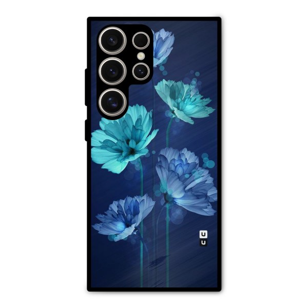 Water Flowers Metal Back Case for Galaxy S24 Ultra