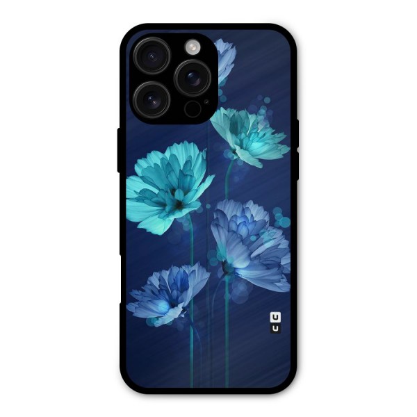 Water Flowers Metal Back Case for iPhone 16 Pro Max