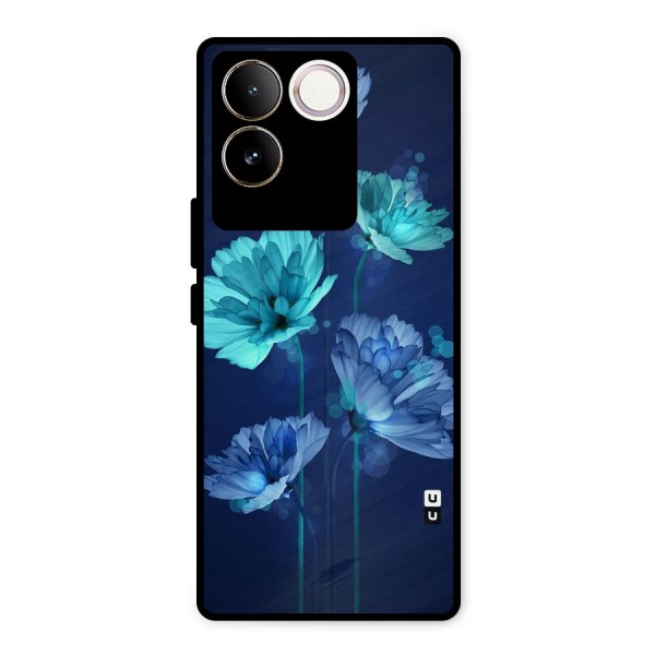 Water Flowers Metal Back Case for iQOO Z7 Pro