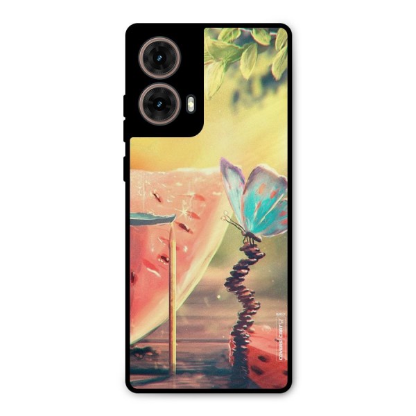 Watermelon Butterfly Metal Back Case for Moto G85